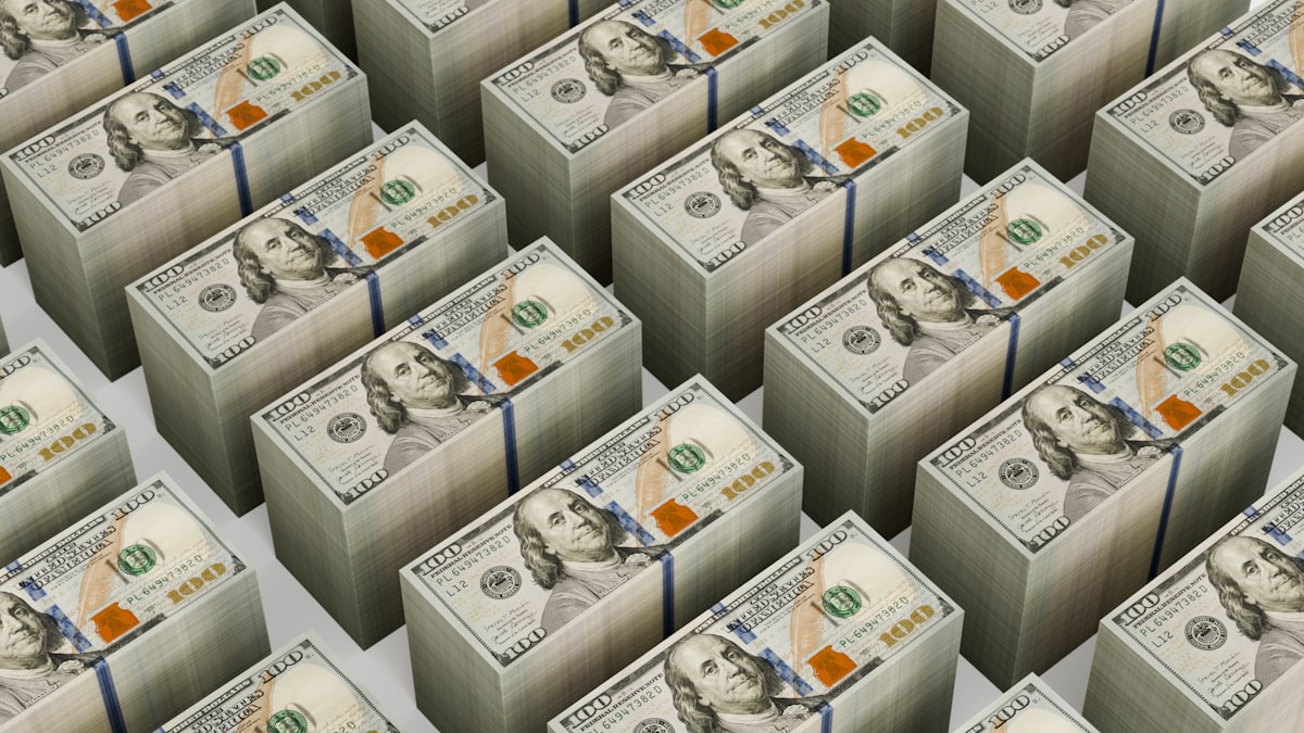 Stacks of cash representing out-of-district campaign money